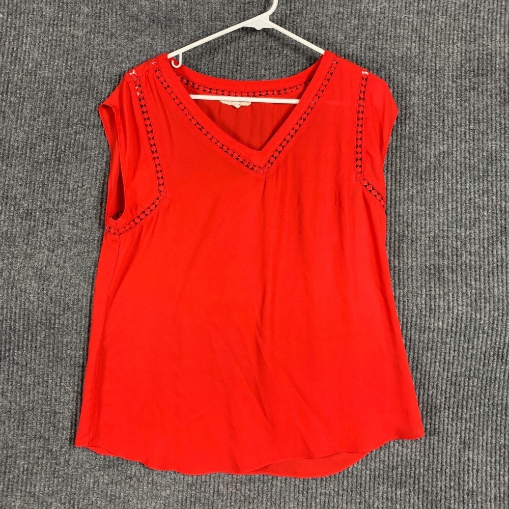 41 Hawthorn Top Women's Medium Sleeveless Lightweight Flow Blouse Crochet Casual